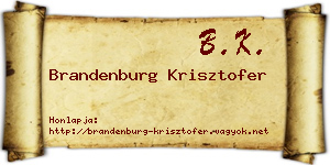 Brandenburg Krisztofer névjegykártya